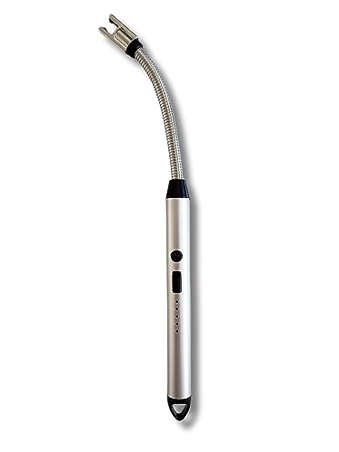 Encendedor recargable eléctrico con cuello flexible largo plata miniatura 1