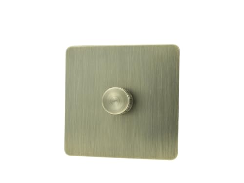 Interruptor de palanca de Panel cepillado de bronce, moneda de 2 vías, estilo Retro, Panel de acero inoxidable, puerto de carga USB Dual tipo C(Dimmer switch)