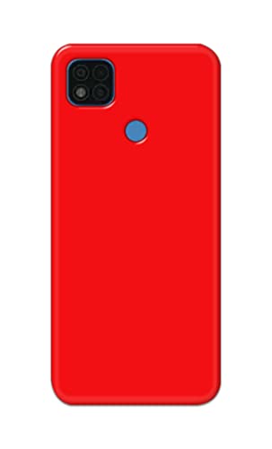 Image of Printed Hard Back Cover Case for Mi Poco C31 Back Cover (Plain Red) -1803