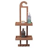 NORDIC STYLE TEAK Wood Natural Hanging Shower Caddy with Storage Shelves, Water Resistant, Easy To Place, Solid Teak Wood, Shower Accessory