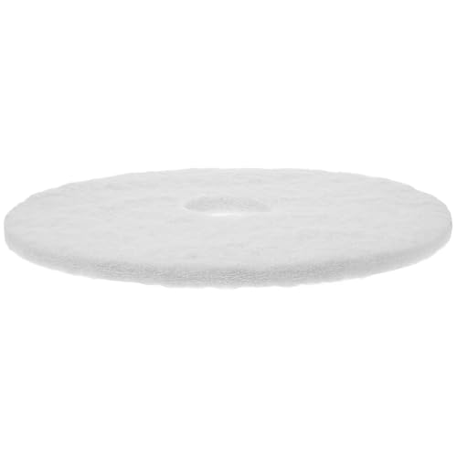 FRCOLOR 17-inch White Floor Buffer Pad Reusable Floor Cleaning and Polishing Pad Sturdy Mop Replacement for Hardwood Tile and Industrial Machines