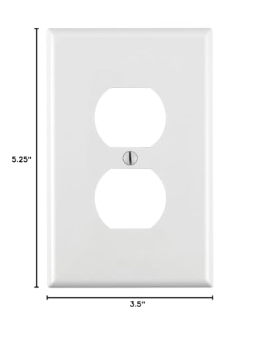 Image of Leviton 1-Gang, 1-Duplex, Midway Nylon Wallplate, Midway Size, 1 Pack, PJ8-W, White