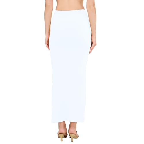 Image of DESI GIRL Cotton Lycra Stretchable Saree Shapewear Petticoat with Drawstring for Women | Fishcut Saree Petticoat with Side Slit for Easy Movement | Saree Shaper | Long inskirt
