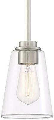 Designers Fountain Westin Pendant Light, 7.25 Inch Modern Hanging Ceiling Fixture for Kitchen Island and Dining Room, Satin Platinum, 95730-SP