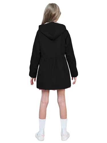 BINPAW Girls Hooded Trench Coat Lightweight Casual Outerwear4