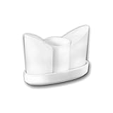 Wilmax - Pfeffer- und Salzstreuer aus Porzellan mit Ständer - 2er Set - Weiß - Gewürzstreuer - Küchendekoration für Haus, Restaurant - elegant - ideal als Geschenk