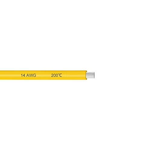 uxcell Silicone Wire 14 AWG Ultra Flexible 600V Electric Wire Strands of Tinned Copper Wire 7 ft Yellow