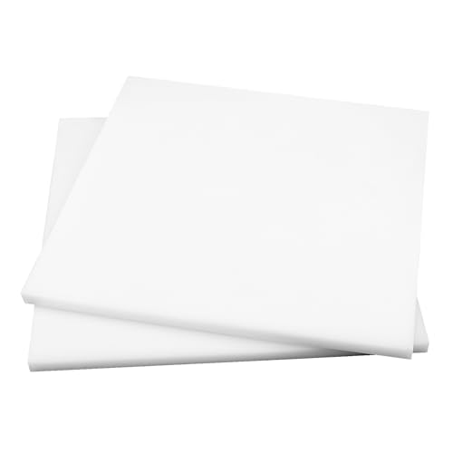 Image of 2 PCS 12 x 12 x 1 /2 Inch White HDPE Plastic Sheet, 12.5mm Thick High Density Polyethylene Board, Square Plastic Sheet for DIY Projects