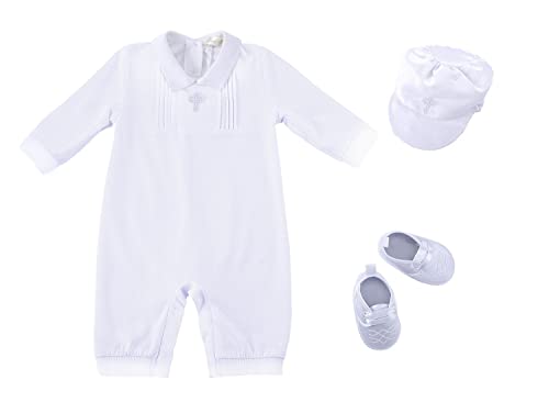 Bow Dream Baby Boy Baptism Outfit Romper with Hat