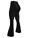 AUROLA Fire Flare Leggings for Women, Crossover High Waisted Yoga Pants Tummy Control Wide Leg Bootcut Leggings-30 Inseam(Black,M)