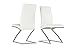 HomeRoots White, Chrome Leatherette, Steel Set of 2 Modern White Faux Leather and Chrome Dining Chairs