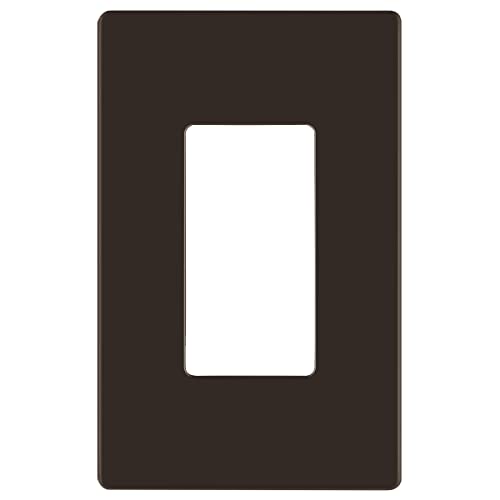 Image of LIDER Decorator Switch Cover, Screwless Wall Plate, Mid-Size 1-Gang 4.88 inch x 3.11 inch, LSWP-31M-BR, UL Listed, Thermoplastic, Matte Brown, 1-Pack