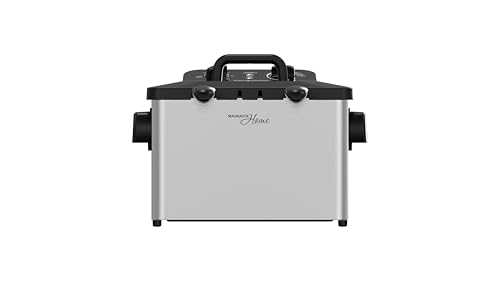MAGNAVOX HOME 4.7 QT Stainless Steel Deep Fryer with 3 Frying Baskets, Viewing Window Lid, Adjustable Temperature and Timer, Removable Oil Pot, 1800W Electric Deep Fryer by Magnavox - Used condition - Image 8