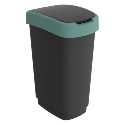 Rotho Twist Basira Bin Collapsible 50L Black/Dark Green
