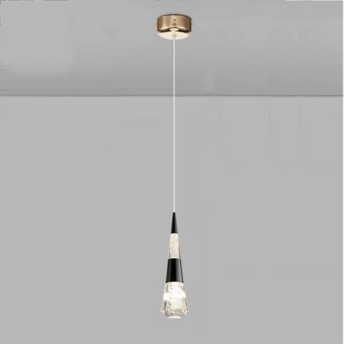 Lámpara colgante moderna negra regulable mini de cristal LED para dormitorio 2
