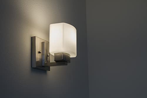 Design House 577981 Dove Creek Wall Light Sconce With Frosted Glass For Hallway, Bathroom, Foyer, Bedroom, Satin Nickel thumb #10