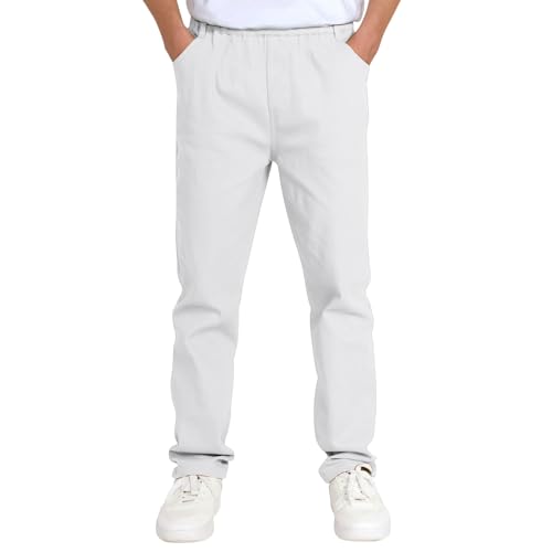 Boys Uniform Pants Boys Dress Pants School Uniform Golf Pant for Kids Adjustable Waist Twill Chino Pant Size 5-14Years