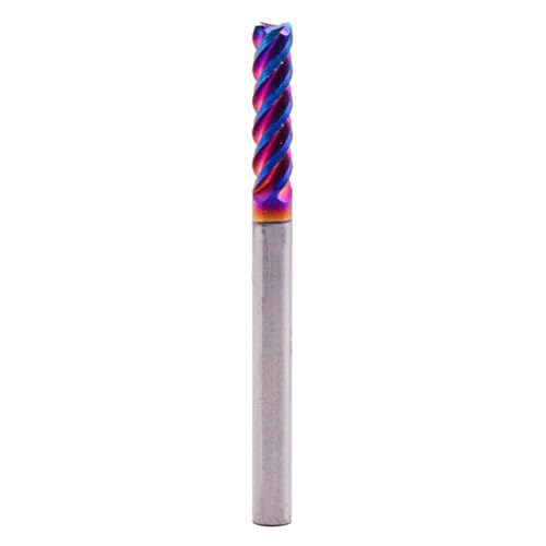 Image of BestParts 5Pcs HRC65 Tungsten Carbide Square End Mills - TiAlsiN Nano Coated, 4 Flute, 45 Degree Helix, 1 /8 inch Cutting Diameter, 1 /8 inch Shank Diameter, 1 /2 inch Length of Cut, 1-1 /2 inch Overall Length