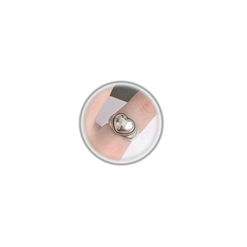 Annpro Vintage Heart Ring for Women Non Tarnish,Punk Adjustable Open Heart Love Ring Dainty Engagement Wedding Promise Love Stacking Finger Rings Fashion Statement Jewelry (Style-B)