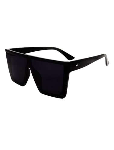 Genérico Gafas de Sol Cuadradas Oversized, Montura Negra, Lentes Oscuros, Estilo Moderno unisex