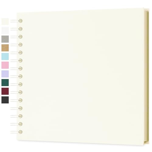 Yopih Álbum de Fotos Scrapbooking DIY 20,5x20,5 cm Papel Kraft Rígido con 20 Hojas, Libro de Recuerdos Fotográficos, Beige
