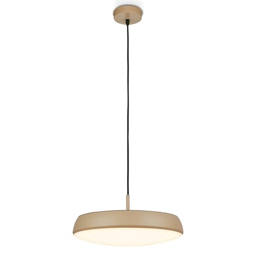 Isla cocina y comedor elegantes con la lámpara techo colgante LED BRILONER antracita
