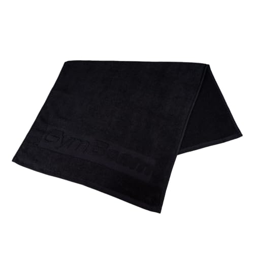 GymBeam Fitness Handtuch (50x90 cm) - Sporthandtuch fürs Fitnessstudio aus hochwertiger Baumwolle (100%), saugfähig, antibakteriell, antistatisch, schnell trocknend, weich (Black, 1er Pack)