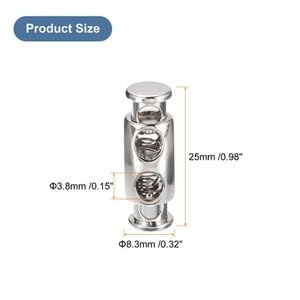 #US 20pcs Double Hole Spring Stop Toggle Stopper String Cord Locks White Nickel