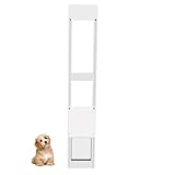 Cat Dog Door Insert for Sliding Patio Door - Easy Installation -Cat Door for Sliding Glass Door with Lockable Weather Proof Panel - Adjustable Height 76.38' to 81.1' Black