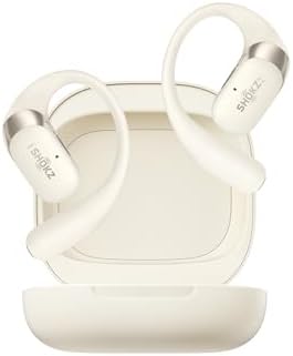 SHOKZ OpenFit 2 Open-Ear-Kopfhörer mit Ohrbügel, 48 Std. Akku, Beige | True Wireless Kopfhörer, 48 Std. Akku, IP55, Schnellladung, Mikrofon, Tragetasche, Alltag und Sport, mit Trag