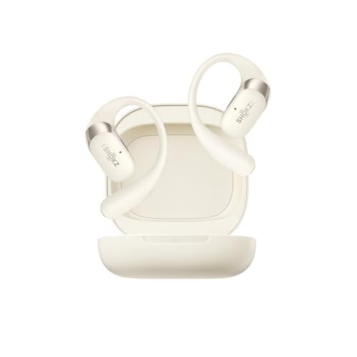 SHOKZ OpenFit 2 Open-Ear-Kopfhörer, True-Wireless-Bluetooth-Ohrhörer mit Mikrofon, Ohrbügel-Open-Ear Headphones mit 48 Stunden Wiedergabezeit, Schnellladung, IP55 Wasserfest, mit Tragetasche
