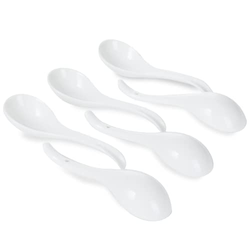 LEETOYI Juego de 6 cucharas de cerámica asiáticas, cucharas de arroz, cucharas de porcelana china...