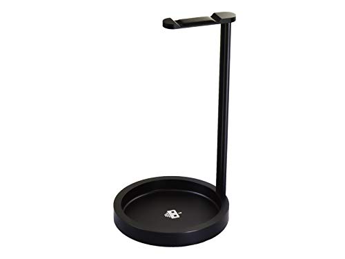 Headphone Stand - Gaming Headset Holder - with Damage preventing Leather Hanger and Cable Storage Tr - //coolthings.us