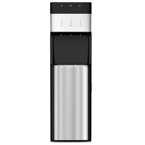 VECYS Bottom Loading 3 5 Gallon Stainless Steel Water Dispenser, Hot Cold Room Temper Water Cooler...