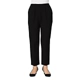 [タイセイ] シニア レディース パンツ ズボン 秋冬 あったか 裏起毛 股下 60cm 高齢者 おばあちゃん 7232 L ブラック