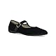 PAYMA - Damen Mary Janes aus Samt. Flache Ballerinas, Casual Sandalen, Bequeme Maryjane Schuhe Schnallenverschluss. Farbe: Schwarz, Größe: EU 38