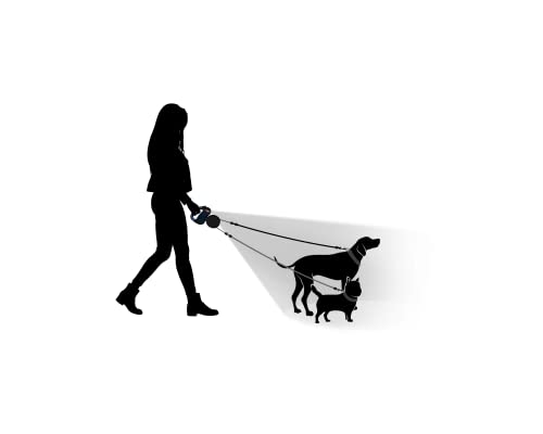 WIGZI Dual Doggie Retractable Leash with Light (L.E.D), No Tangle 360 Coupler, Independent Braking Each Dog up to 50lbs… - Image 5