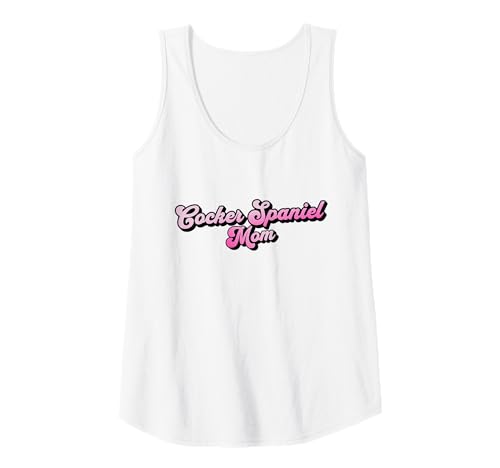 Donna Fantastica mamma di cane Cocker Spaniel estiva da spiaggia in corsivo retrò Canotta