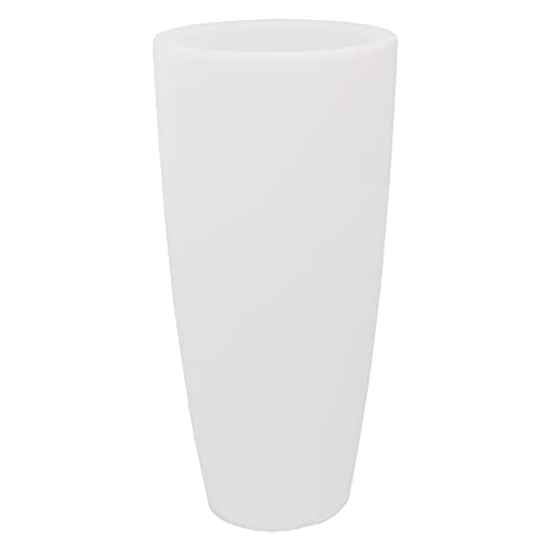 TEKCNOPLAST V0160 STILO ROUND BRIGHT Vaso Illuminato, 240 W, Bianco, Ø 33 cm. - H 70 cm