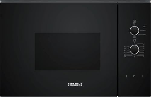Horno microondas empotrable con capacidad de 20 litros, potencia 800 W, ancho 60 cm, color negro – BF520LMA1 iQ300