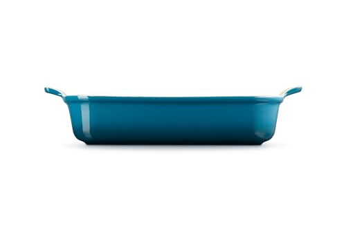 Image of Le Creuset Heritage Rectangular Dish, Stoneware, 32 cm, 2.31 kg, Deep Teal, 71102326420001