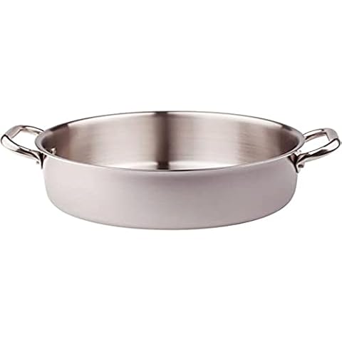 Pentole Agnelli ALIX106ALIN28 Niedriger Auflauf mit 2 Stahlgriffen, Aluminium-Stahl-Trilaminat zur Induktion Cover