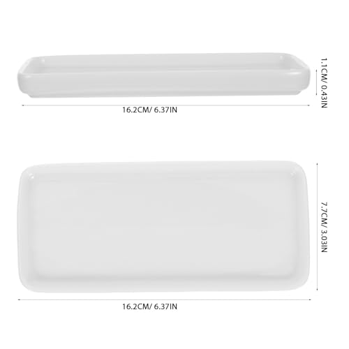 Plato rectangular de cerámica multiusos CRAFTHROU con acabado higiénico delicado 3