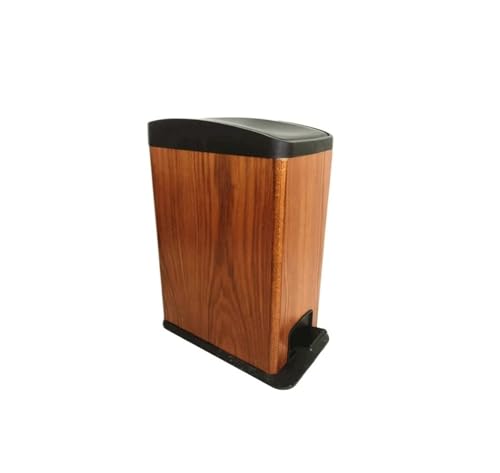 Poubelle en bois avec couvercle rectangle étroite élégante chic