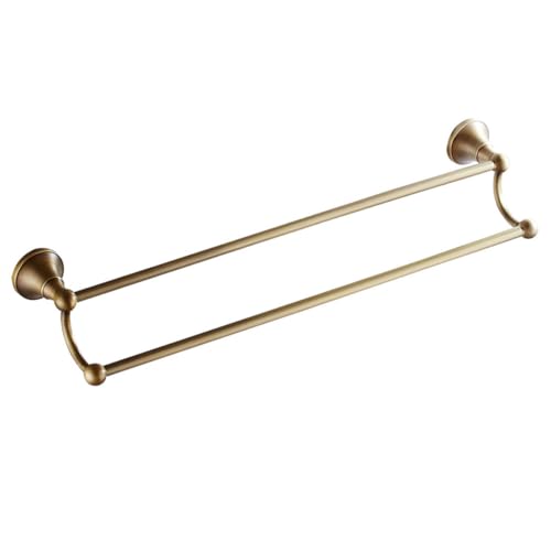 Porte-serviettes double laiton marron 55 cm installation facile murale - 2