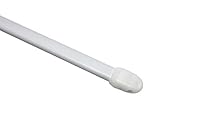 GARDINIA Vitragestange flachoval, Ausziehbar, Gardinenstange, Metall/Kunststoff, Weiß, 50-80 cm, 2 Stück