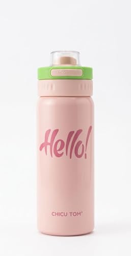 Image of Water Bottle with Straw Lid | Leakproof BPA Free Sipper Bottle for Girls and Boys | Reusable Drinking Bottle for School, Gym & Travel (600ml) (Pink)