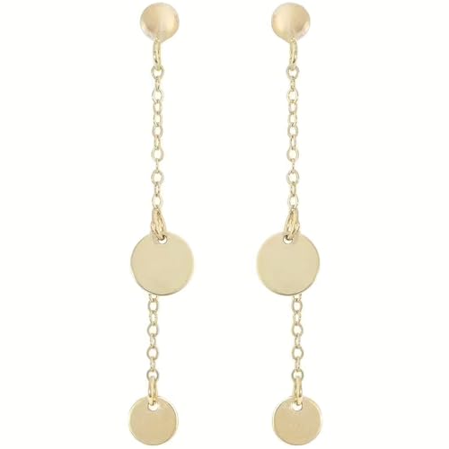 Boucles d'oreilles en or jaune 375% Ambrosia KAOZ 006 et aventurine