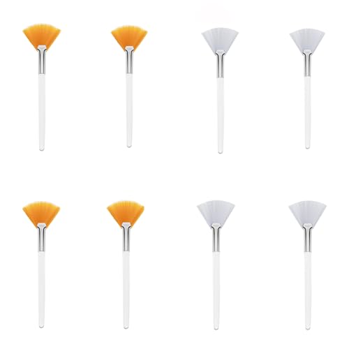 8 Piezas Cepillos de Máscara de Abanico, Brocha para Mascarilla Facial, Cepillos Aplicadores Facialesl, Herramientas de Maquillaje Pinceles, para Crema de Mascarilla de Barro