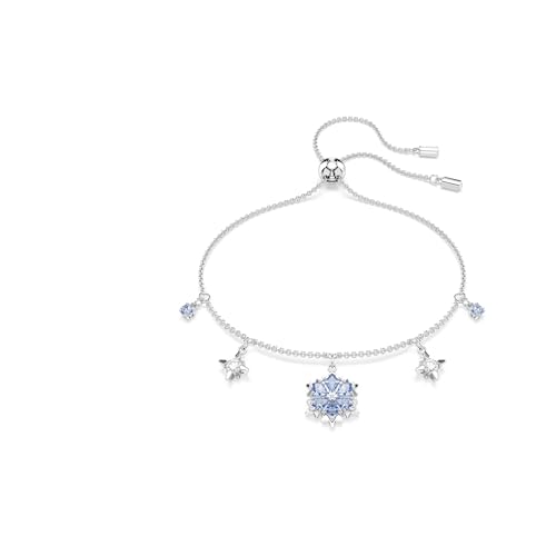 Swarovski Magic bracelet, Snowflake, Blue, Rhodium finish